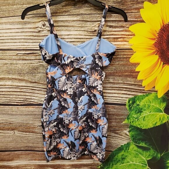 "Topshop" Woman's Sleeveless dress  multicolored floral size : 0P Pre-owned - Picture 2 of 8